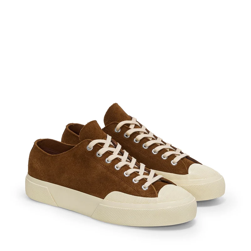 2432 WORKS SUEDE FLESH OUT - Sneakers - Low Cut - Unisex - Brown Brique-Off White