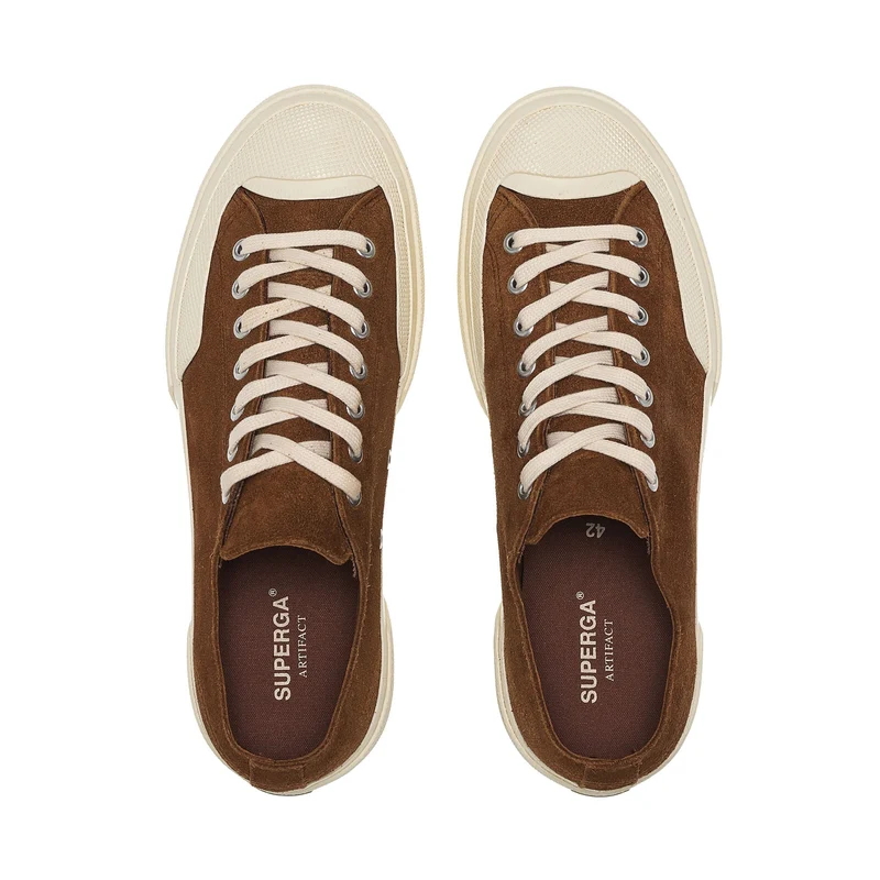2432 WORKS SUEDE FLESH OUT - Sneakers - Low Cut - Unisex - Brown Brique-Off White