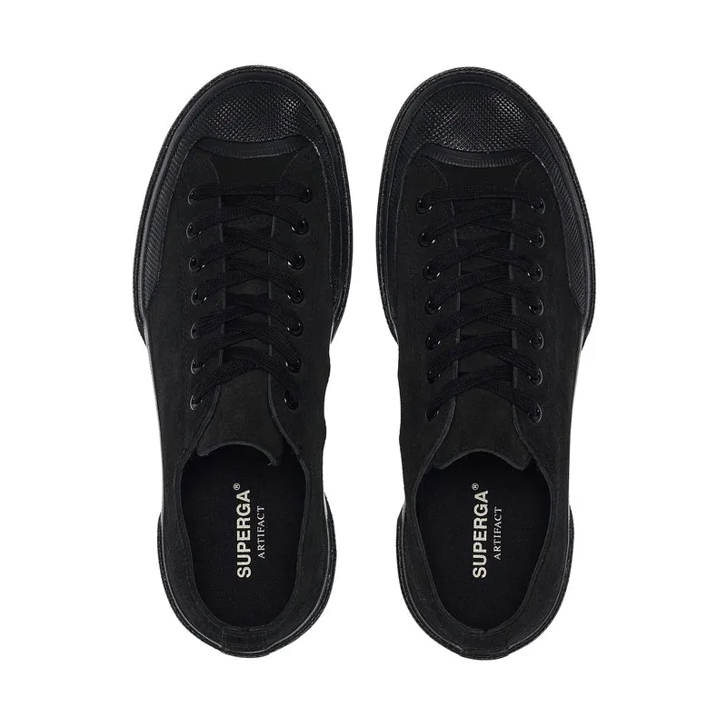2432 WORKS SUEDE FLESH OUT - Sneakers - Low Cut - Unisex - Full Black-Black