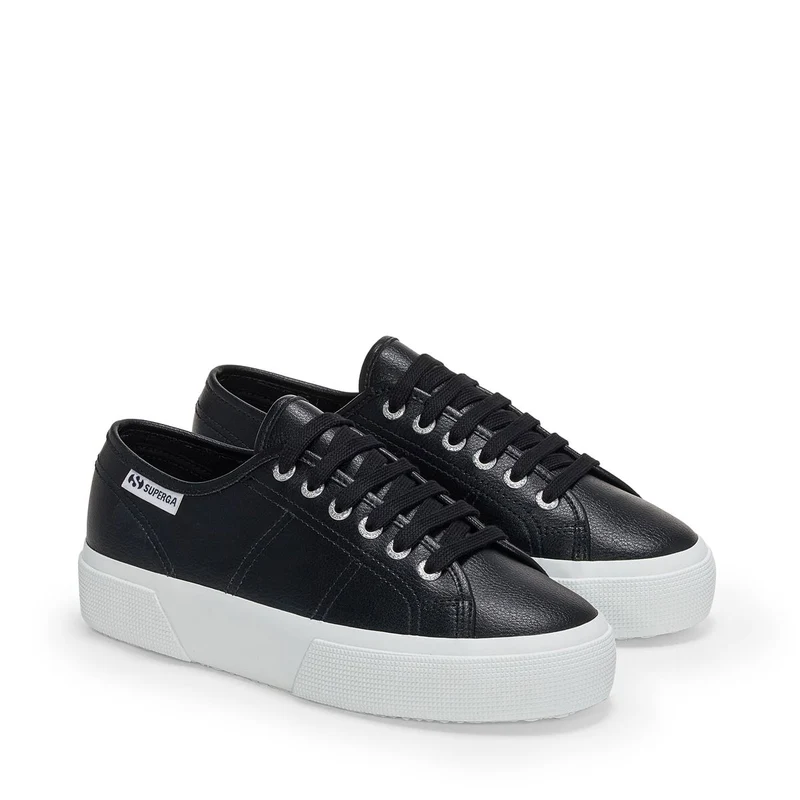 3740 PLATFORM VEGAN TUMBLED MATERIAL LEGGERA - Lady Shoes - Wedge - Woman - Black