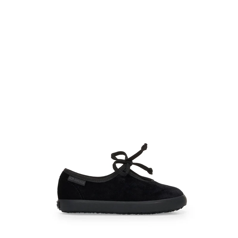 2442 KIDS VELVET BALLERINA LACE - Ballerine - Ballerina - Girl - Total Black-Black