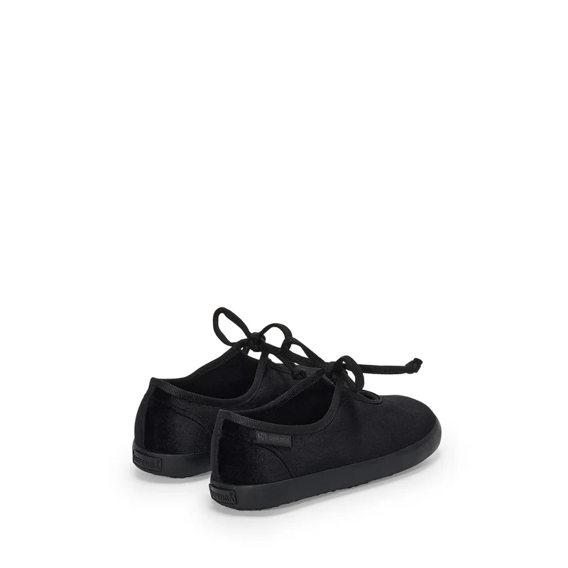 2442 KIDS VELVET BALLERINA LACE - Ballerine - Ballerina - Girl - Total Black-Black