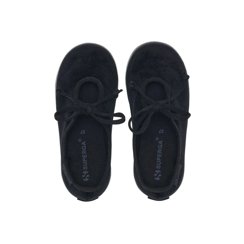 2442 KIDS VELVET BALLERINA LACE - Ballerine - Ballerina - Girl - Total Black-Black