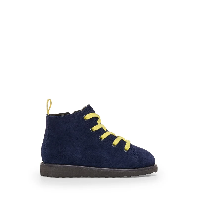 3008 KIDS LACE-UP BOOT SUEDE - Ankle Boots - Laced - Kid unisex - Blue Navy-Yellow