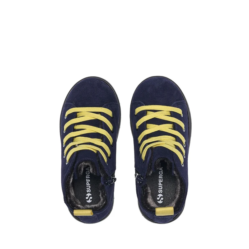 3008 KIDS LACE-UP BOOT SUEDE - Ankle Boots - Laced - Kid unisex - Blue Navy-Yellow