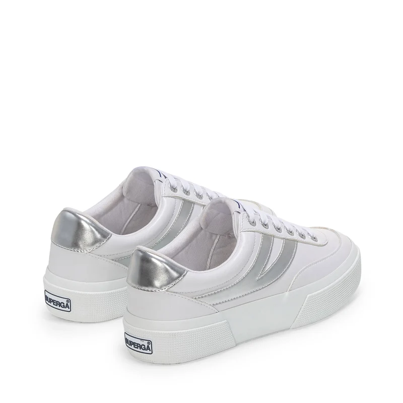 3740 PLATFORM BLOCKS MIRROR SYNTHETIC MATERIAL - Lady Shoes - Wedge - Woman - White-Silver