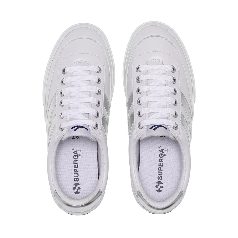 3740 PLATFORM BLOCKS MIRROR SYNTHETIC MATERIAL - Lady Shoes - Wedge - Woman - White-Silver