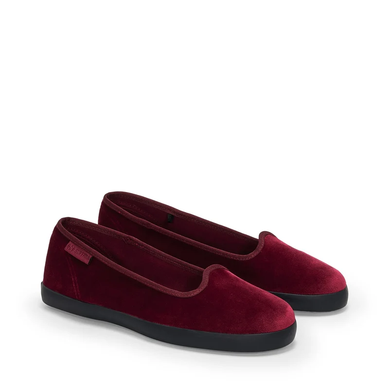 2441 VELVET BALLERINA - Ballerine - Ballerina - Woman - Red Bordeaux-F Black