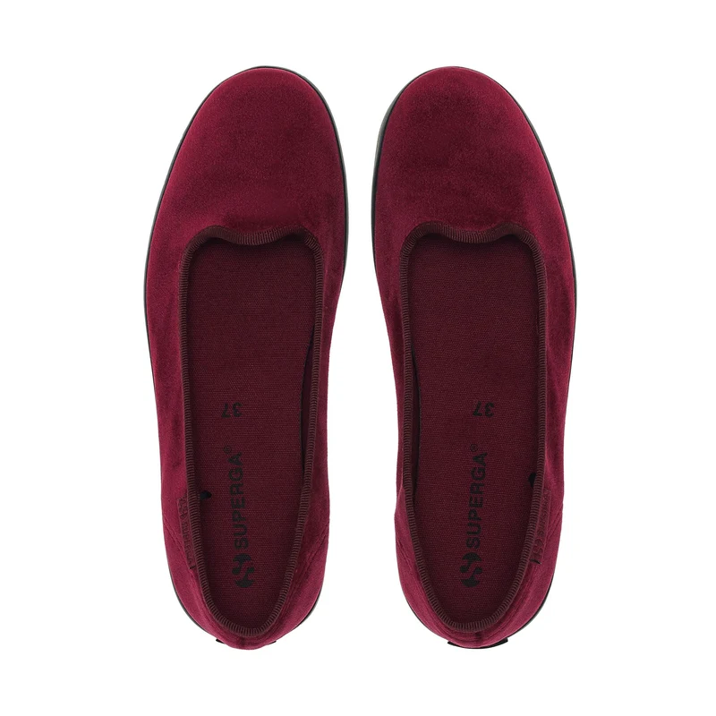 2441 VELVET BALLERINA - Ballerine - Ballerina - Woman - Red Bordeaux-F Black