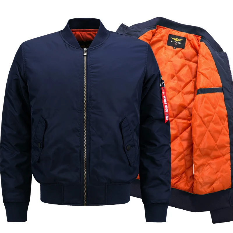 Herren Pilotenbomberjacke im Aviatorstil mit kontrastierendem Thermofutter, Utility-Ärmeltasche und elastischen Rippbündchen Nord Taschen
