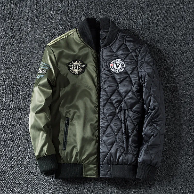 Herren Pilotenbomberjacke im Aviator-Look mit Badge-Applikationen, Ärmeltasche und gerippten Bündchen Nord Taschen