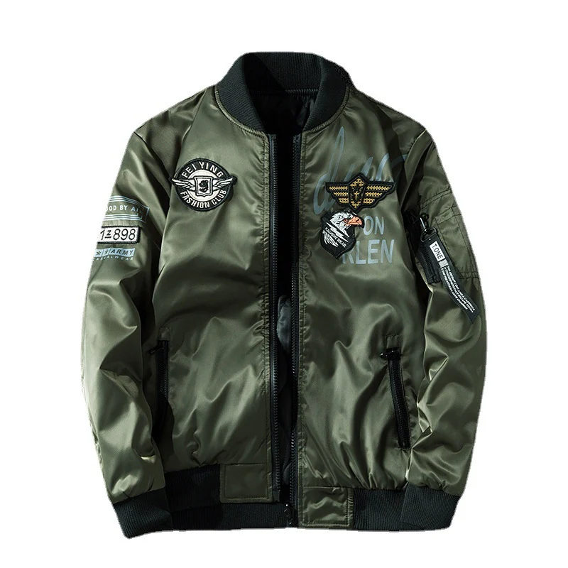 Herren Pilotenbomberjacke im Aviator-Look mit Badge-Applikationen, Ärmeltasche und gerippten Bündchen Nord Taschen