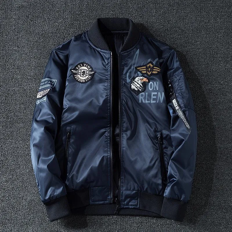 Herren Pilotenbomberjacke im Aviator-Look mit Badge-Applikationen, Ärmeltasche und gerippten Bündchen Nord Taschen