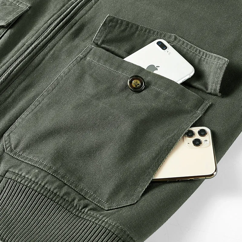 Herren Pilotenblouson mit Sherpa-Futter, Schulterklappen und Reißverschluss Nord Taschen
