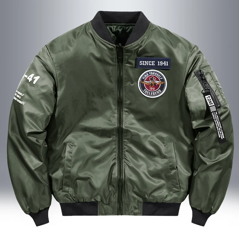 Herren Piloten-Bomberjacke mit Patch-Details, Nylon‑Shell und Ärmeltasche Nord Taschen