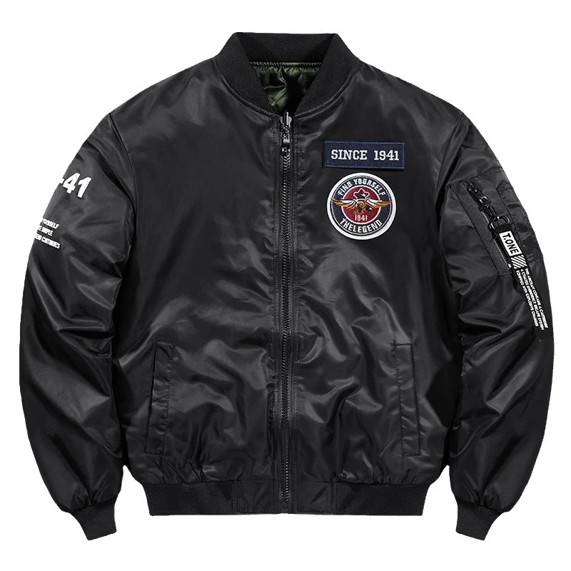 Herren Piloten-Bomberjacke mit Patch-Details, Nylon‑Shell und Ärmeltasche Nord Taschen
