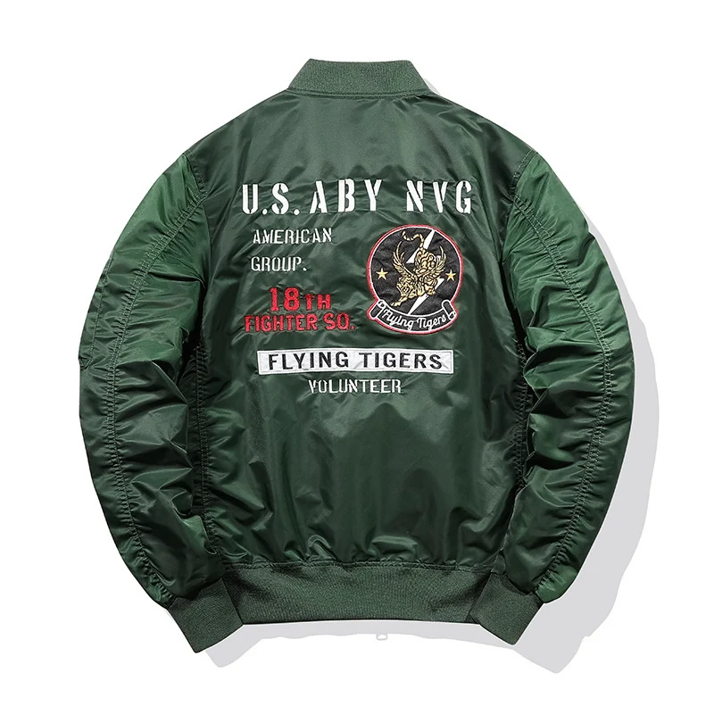 Herren Piloten-Bomberjacke im Vintage-Militärstil mit Stickpatches und Utility-Ärmeltasche Nord Taschen