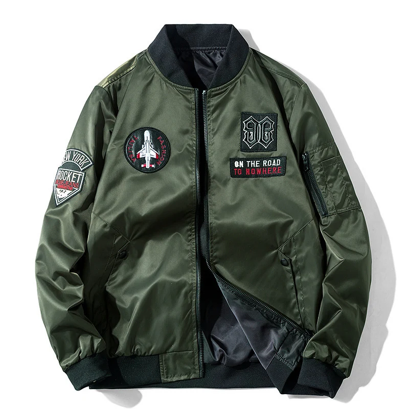 Herren Piloten-Bomberjacke im Aviator-Look mit Patch‑Applikationen und windabweisendem Nylon Nord Taschen