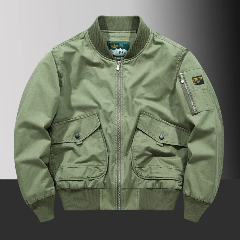 Herren Pilot‑Bomberjacke im Urban‑Utility‑Stil mit großen Klapp‑Pattentaschen und Ärmel‑Reißverschlusstasche Nord Taschen