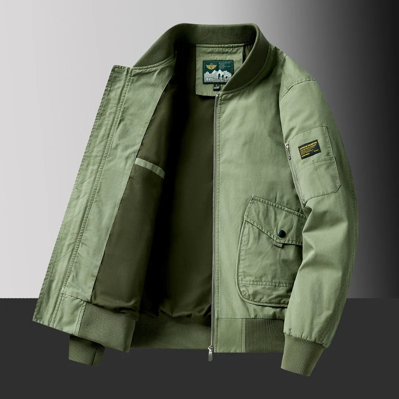 Herren Pilot‑Bomberjacke im Urban‑Utility‑Stil mit großen Klapp‑Pattentaschen und Ärmel‑Reißverschlusstasche Nord Taschen