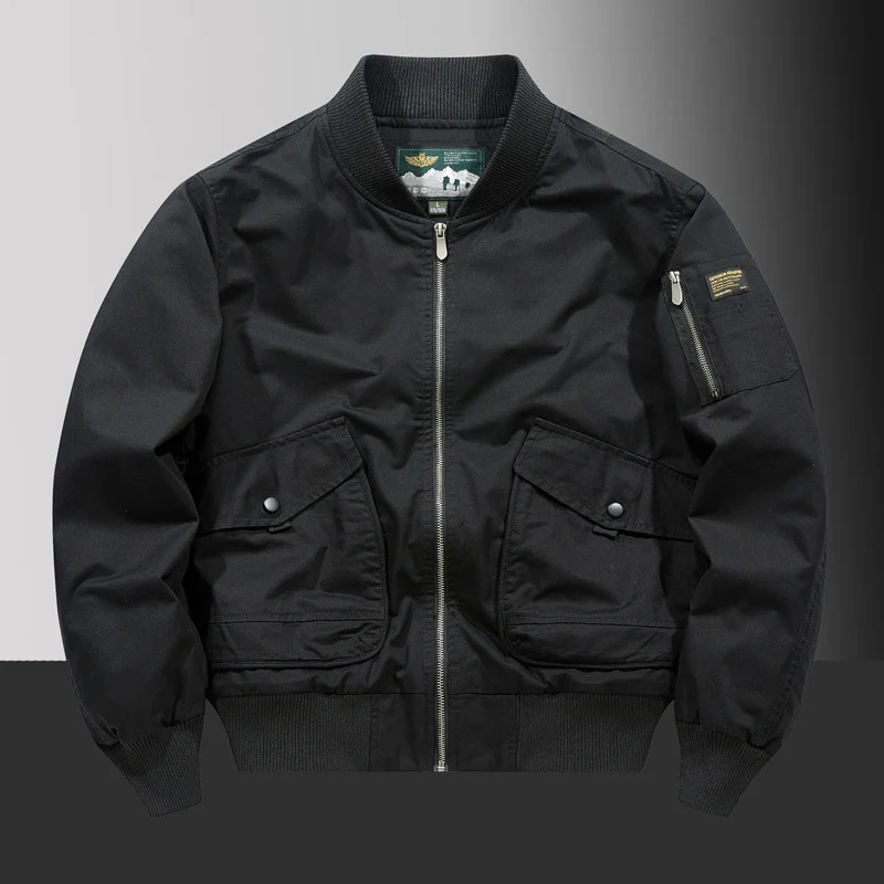 Herren Pilot‑Bomberjacke im Urban‑Utility‑Stil mit großen Klapp‑Pattentaschen und Ärmel‑Reißverschlusstasche Nord Taschen