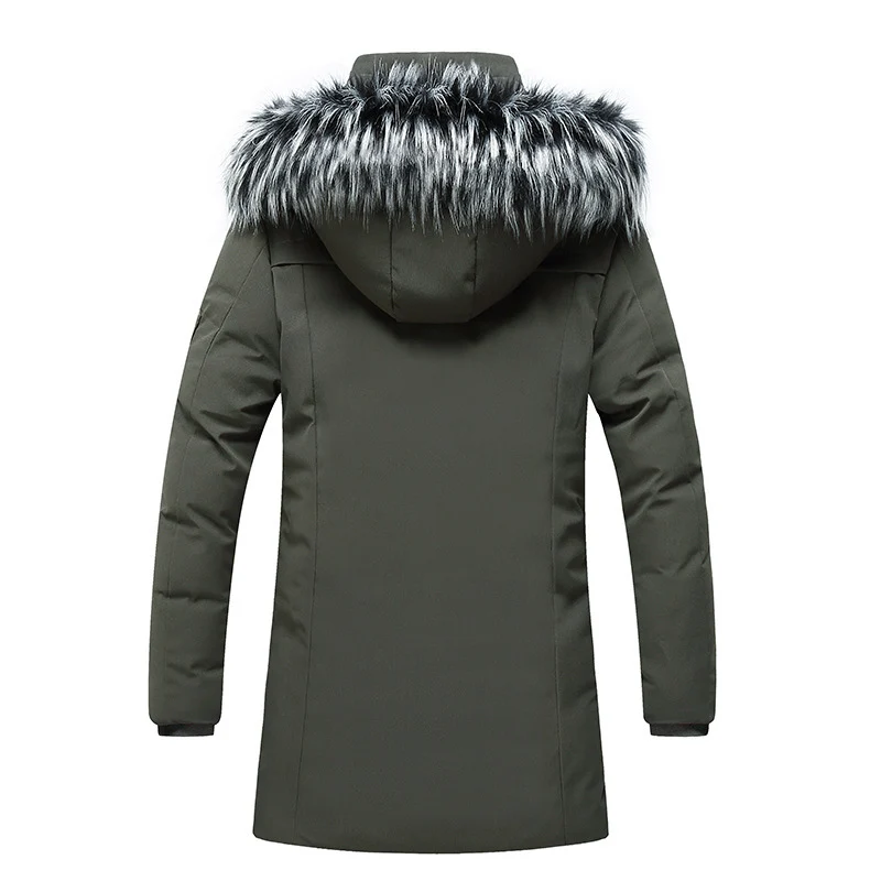 Herren Parka mit Kunstfellkapuze und thermischer Isolierung sowie Multifunktions-Taschen Nord Taschen