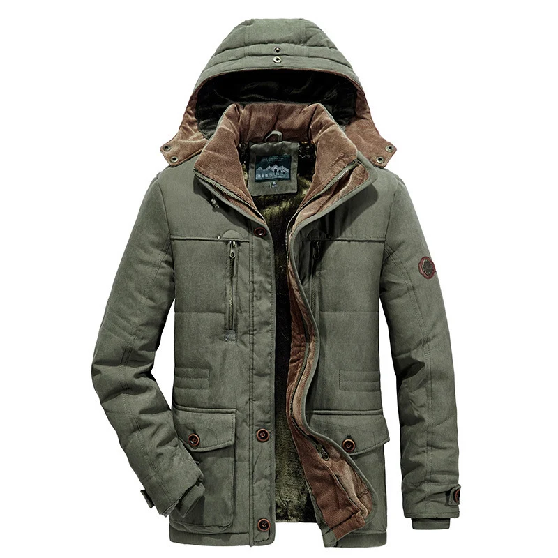Herren Parka im Field‑Style mit cordgefüttertem Innenkragen und Mehrfach‑Taschen Nord Taschen