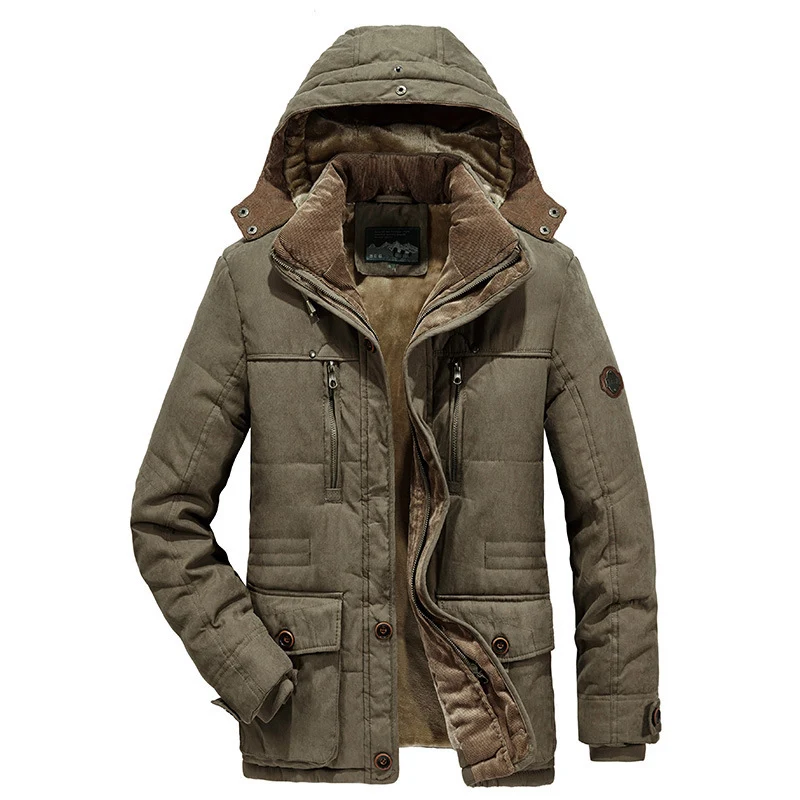 Herren Parka im Field‑Style mit cordgefüttertem Innenkragen und Mehrfach‑Taschen Nord Taschen