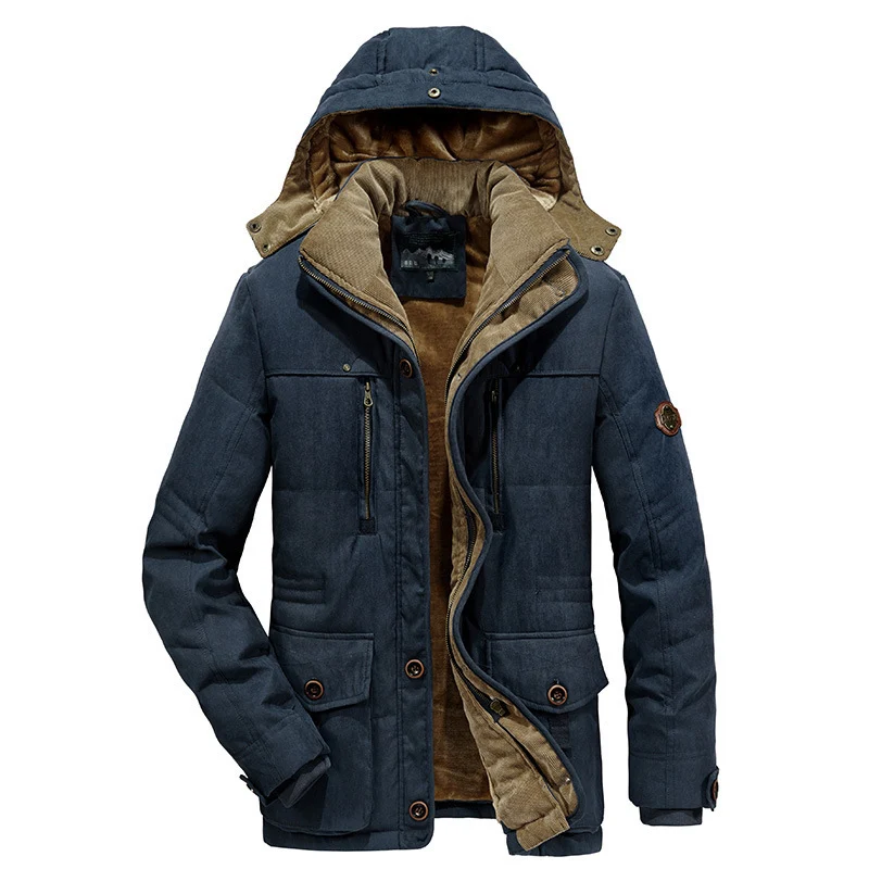 Herren Parka im Field‑Style mit cordgefüttertem Innenkragen und Mehrfach‑Taschen Nord Taschen