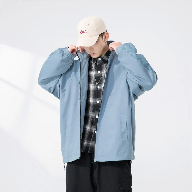 Herren Oversize Übergangsjacke mit Raglanärmeln, Stehkragen und elastischen Bündchen Nord Taschen