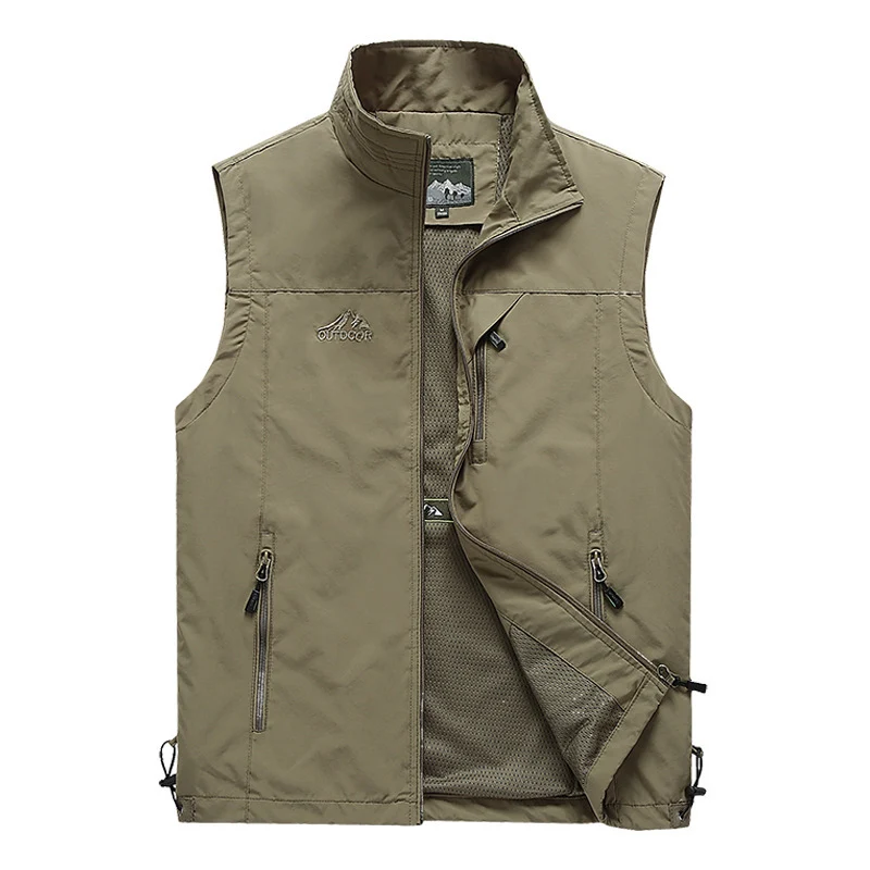 Herren Outdoor-Utility-Weste mit Mesh-Futter und Reißverschluss-Taschen Nord Taschen