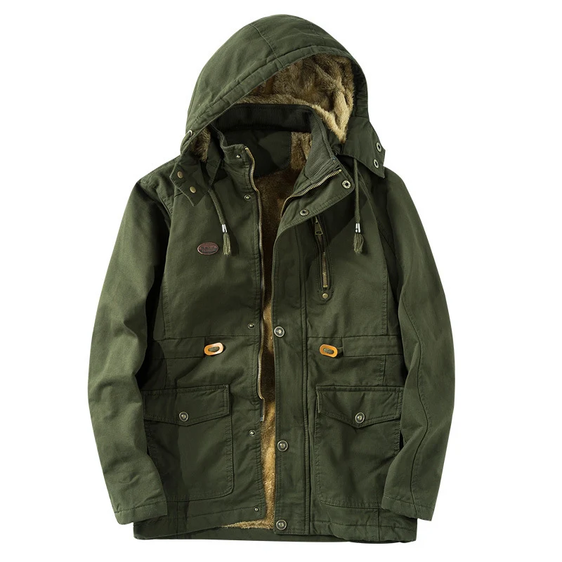 Herren Outdoor-Parka im Field-Style mit Teddyfutter und Utility-Taschen Nord Taschen