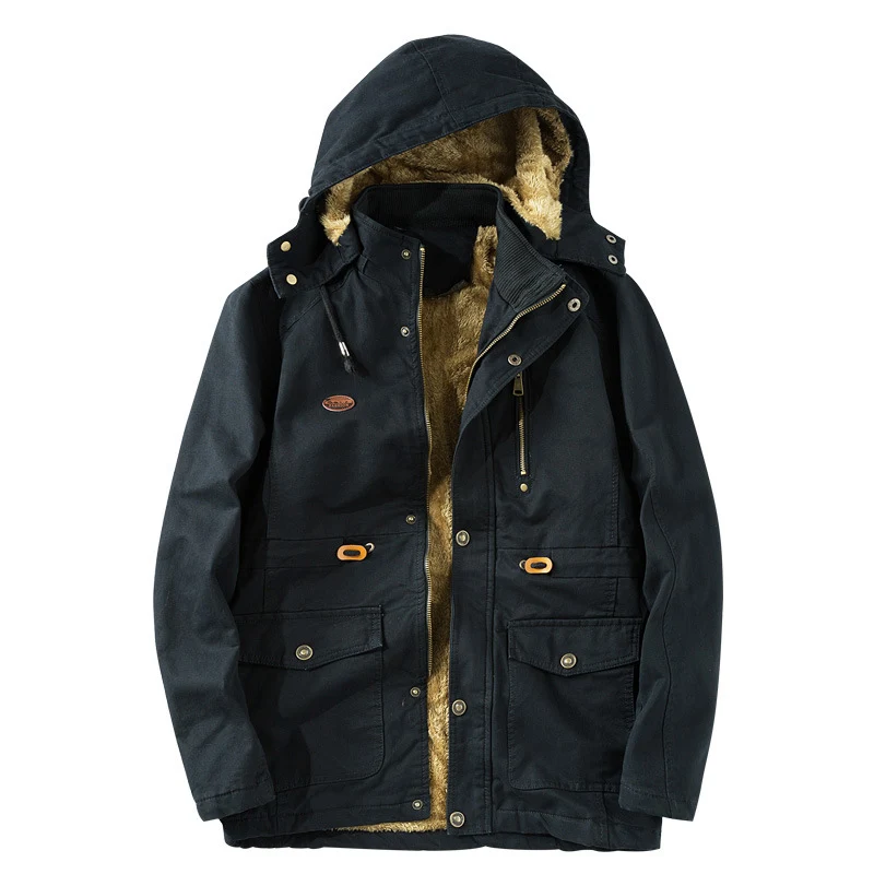 Herren Outdoor-Parka im Field-Style mit Teddyfutter und Utility-Taschen Nord Taschen