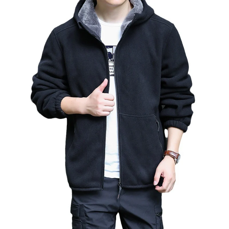 Herren Outdoor-Fleecejacke mit Kapuze, durchgehendem Reißverschluss und Reißverschlusstaschen Nord Taschen