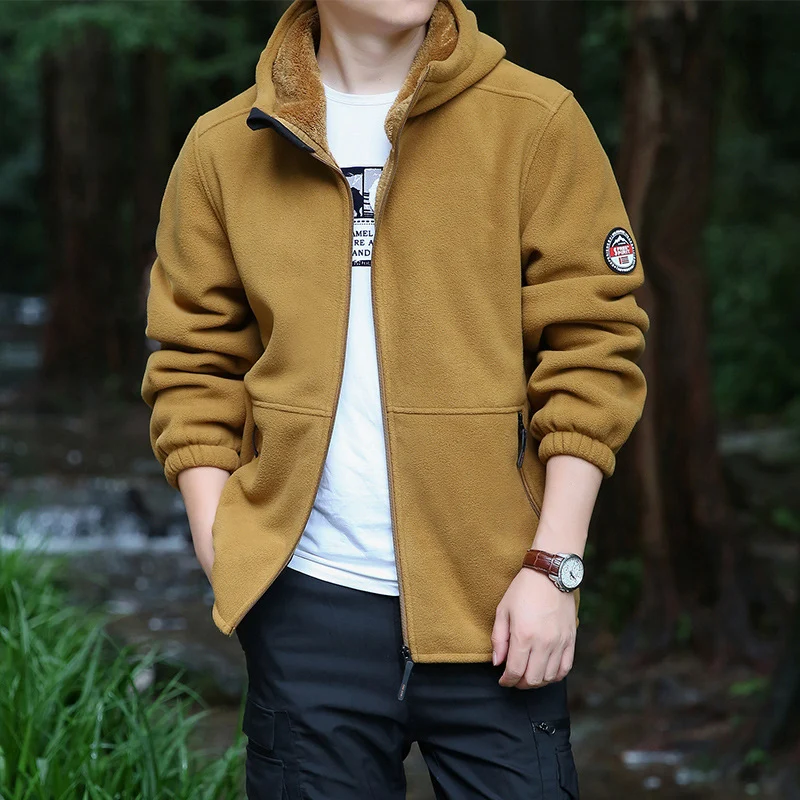 Herren Outdoor-Fleecejacke mit Kapuze, durchgehendem Reißverschluss und Reißverschlusstaschen Nord Taschen