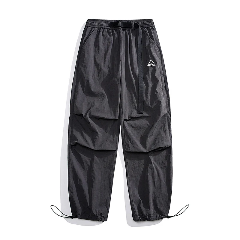 Herren Nylon Utility Cargohose mit elastischem Bund, verstellbarem Gürtel und Pattentaschen Nord Taschen