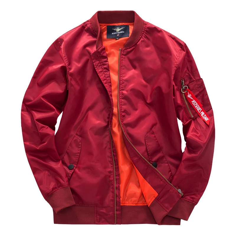 Herren Nylon-Bomberjacke im Pilotenstil mit wattierter Thermofütterung und Ärmeltasche Nord Taschen
