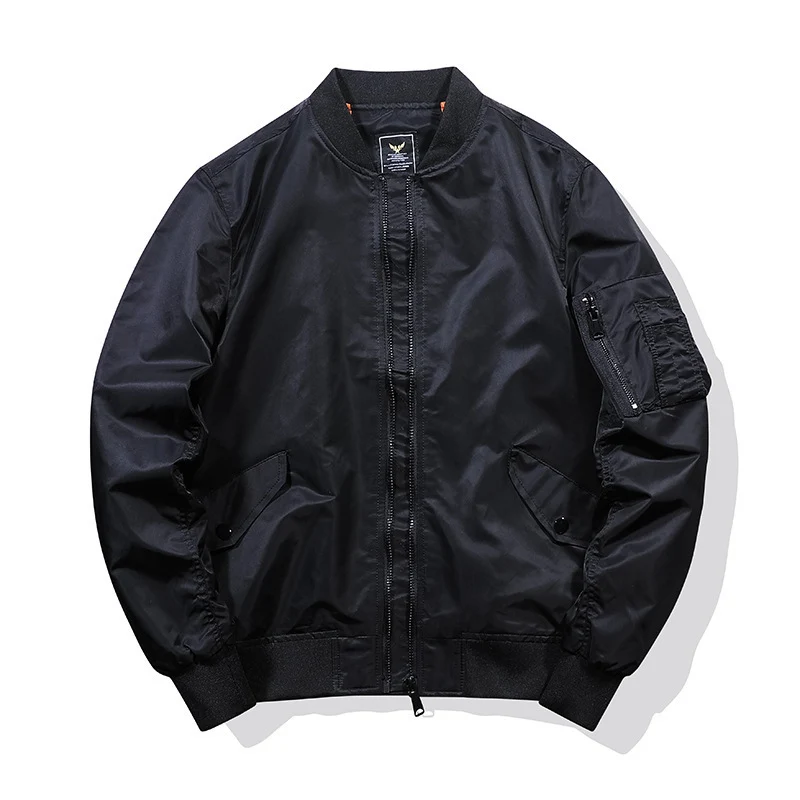 Herren Nylon-Bomberjacke im Aviator-Stil mit Ärmeltasche und gerippten Bündchen Nord Taschen