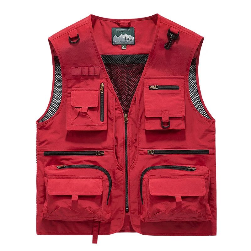 Herren multitaschige Angler-Utility‑Weste mit Netzrücken und Reißverschluss Nord Taschen