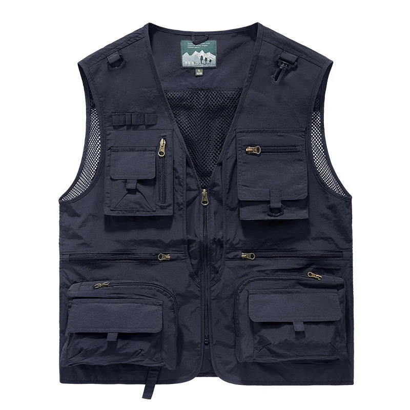 Herren multitaschige Angler-Utility‑Weste mit Netzrücken und Reißverschluss Nord Taschen