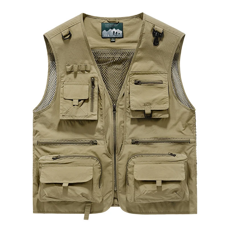 Herren multitaschige Angler-Utility‑Weste mit Netzrücken und Reißverschluss Nord Taschen
