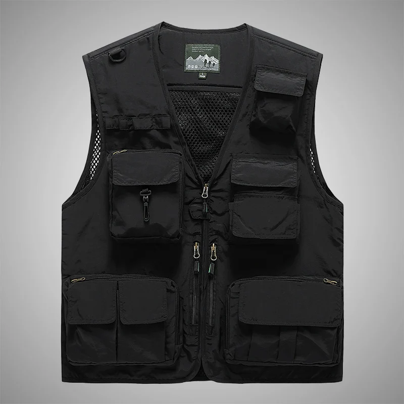 Herren multifunktionale Utility‑Weste mit vielen Taschen und Mesh‑Rücken Nord Taschen