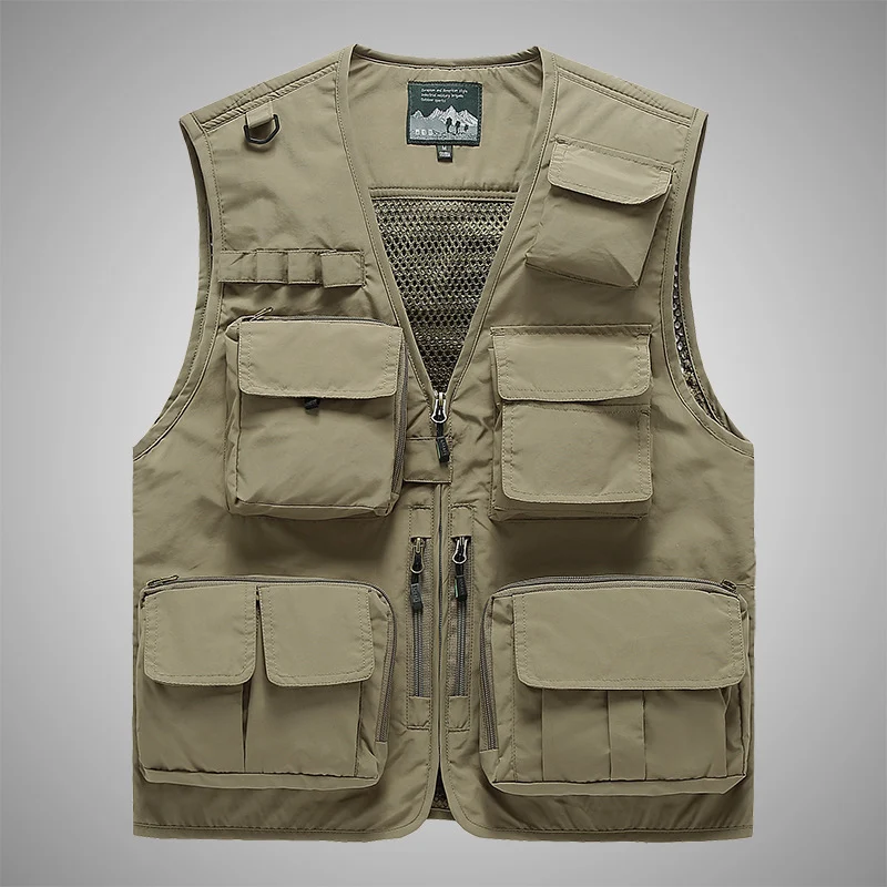 Herren multifunktionale Utility‑Weste mit vielen Taschen und Mesh‑Rücken Nord Taschen