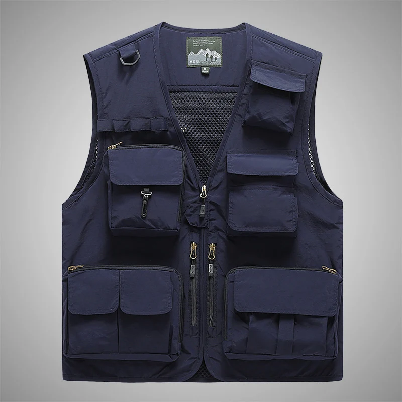 Herren multifunktionale Utility‑Weste mit vielen Taschen und Mesh‑Rücken Nord Taschen