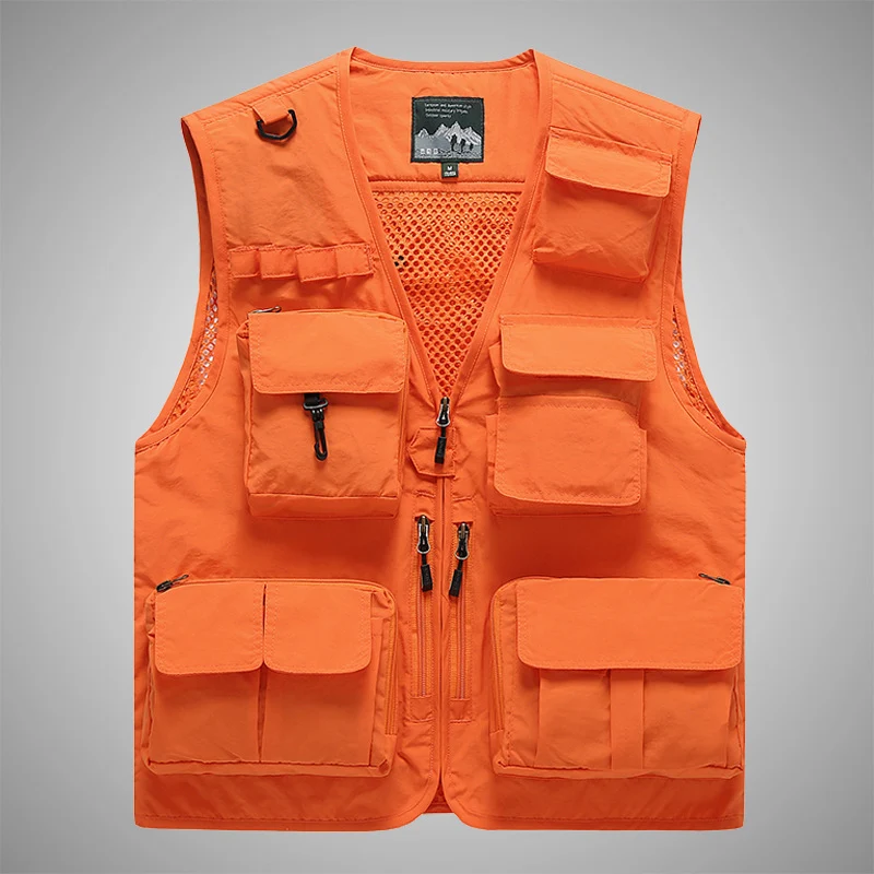 Herren multifunktionale Utility‑Weste mit vielen Taschen und Mesh‑Rücken Nord Taschen