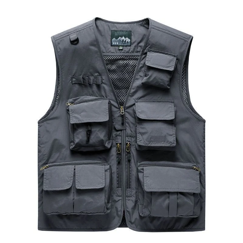 Herren multifunktionale Utility‑Weste mit vielen Taschen und Mesh‑Rücken Nord Taschen