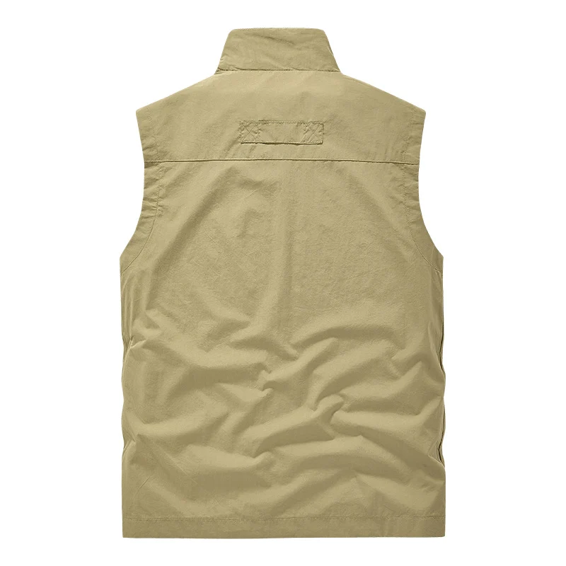Herren multifunktionale Utility-Weste mit Mesh-Futter, Stehkragen und Mehrfachtaschen Nord Taschen
