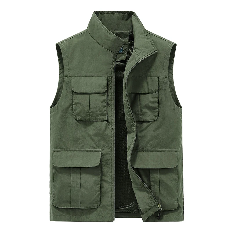 Herren Multifunktionale Utility-Weste mit Mehrfachtaschen und Mesh-Innenfutter Nord Taschen