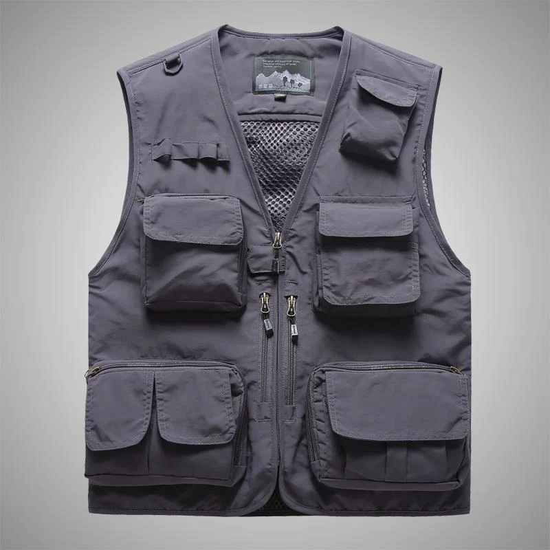 Herren Multifunktionale Utility-Weste mit Mehrfachtaschen und Mesh-Innenfutter Nord Taschen