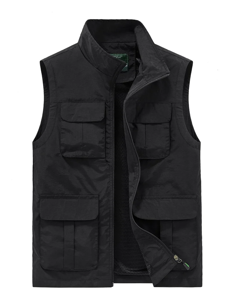 Herren Multifunktionale Utility-Weste mit Mehrfachtaschen und Mesh-Innenfutter Nord Taschen